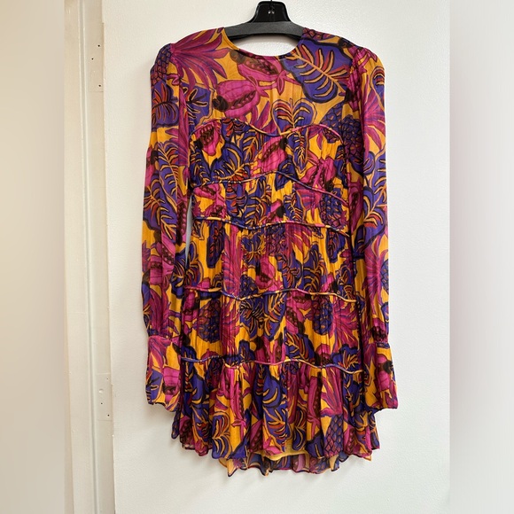 FARM Rio Yellow Fruit Dream Long Sleeve Mini Dress - Picture 4 of 7